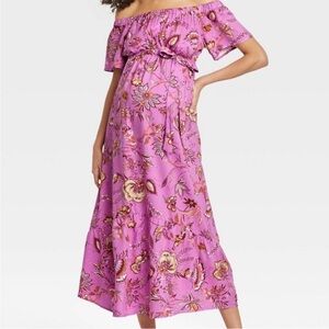 Isabel Maternity by Ingrid & Isabel Purple Floral Dress